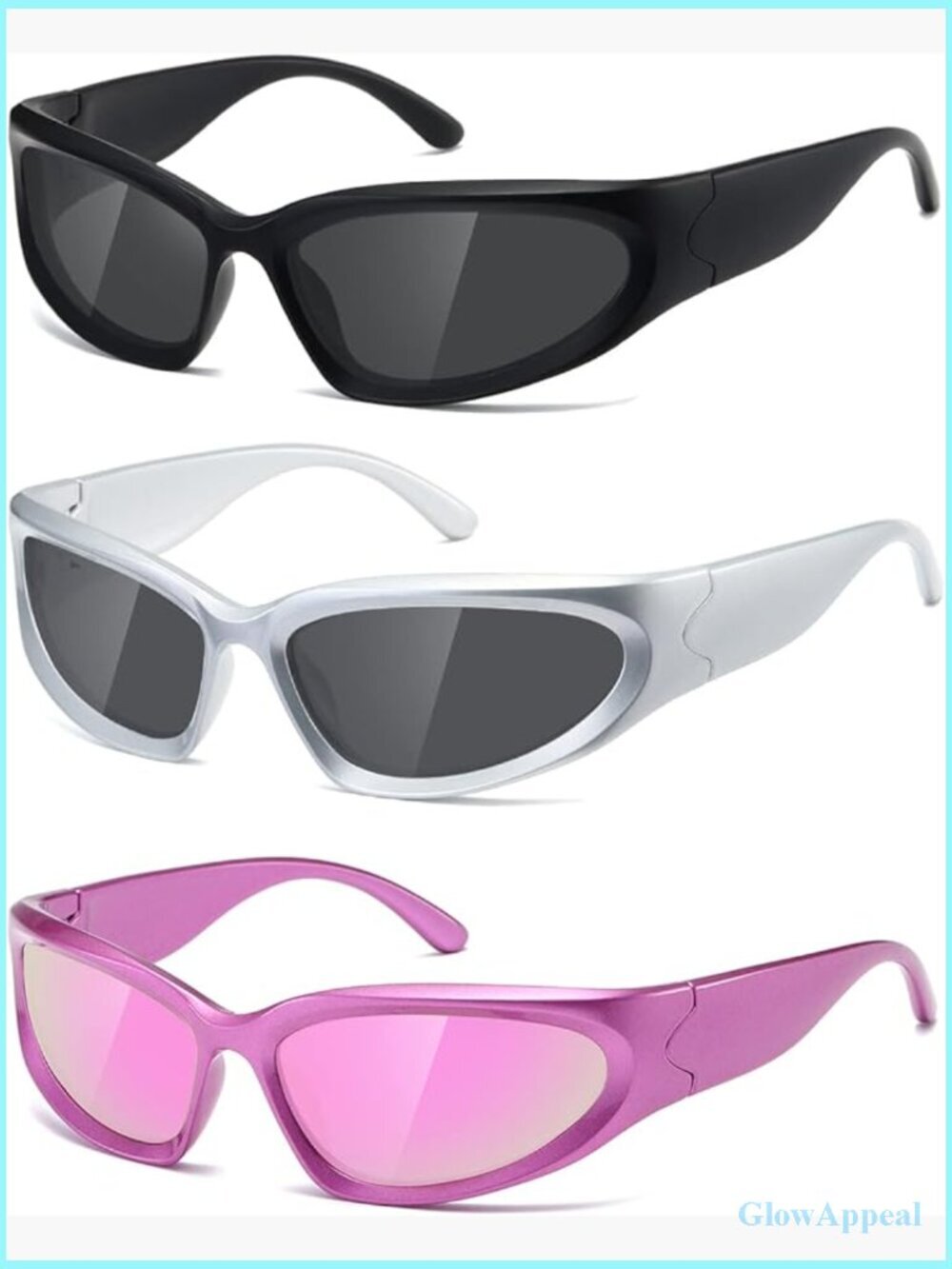 Y2K Wrap Around Polarized Sunglasses Oval Sport Fashion Shades